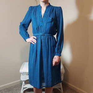 Vintage Petites by PDI International Belted Blouson Dress Size 6